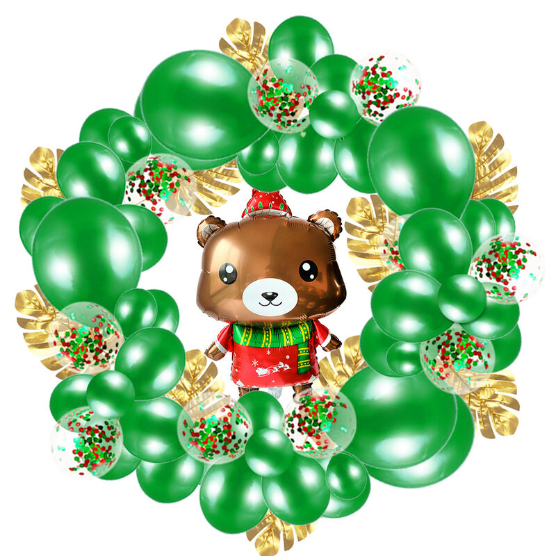 74 unids/set de Navidad de látex globo de la Corona de Navidad globo de la cadena de suministros para fiesta de Navidad decoración de globo venta al por mayor