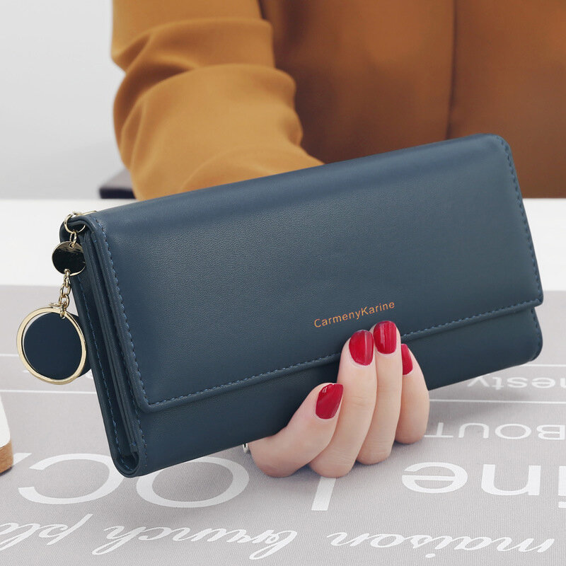 Nowe mody kobiet marka portfeli list długi składany portfel portmonetka świeży skórzany kobiecy uchwyt na kartę Cartera Mujer