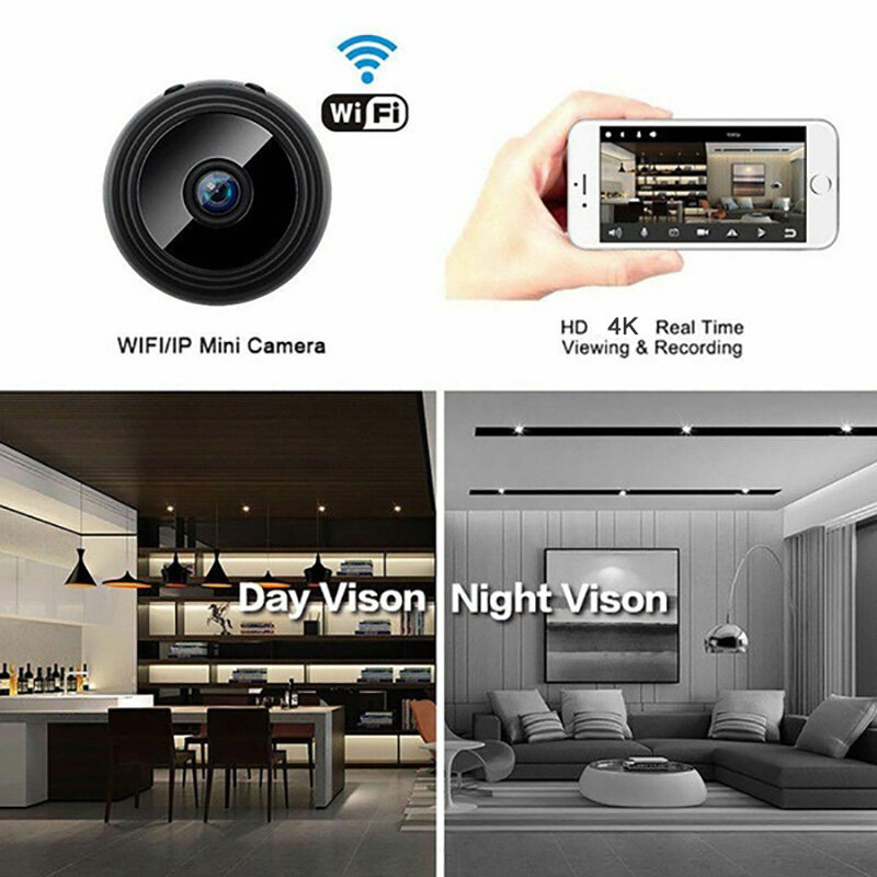 A9 Mini caméra App Full HD 1080P 4K caméra 150 degrés Angle de vision sans fil WiFi IP réseau moniteur sécurité nuit Version Cam