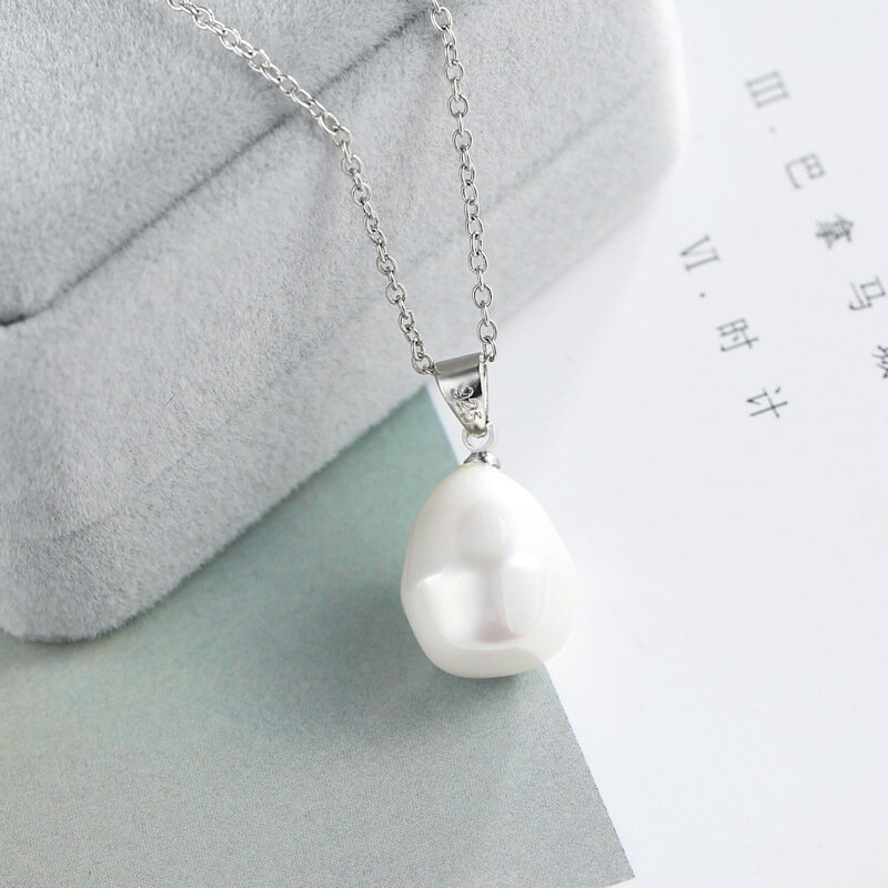 SODROV collana in argento 925 collana in argento Sterling 925 gioielli con perle collana con ciondolo di perle per donna collana 925