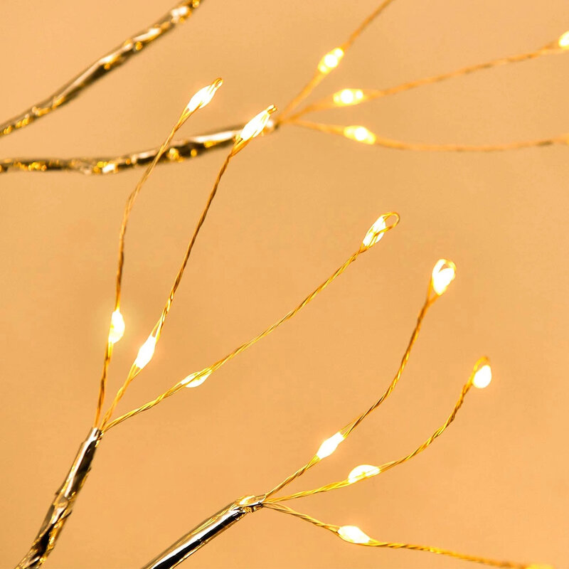 LED Nacht Licht Kupfer Draht Baum Fee Lichter Hause Dekoration Weihnachten Urlaub Tisch Lampe USB Batterie Betrieben Nacht Beleuchtung