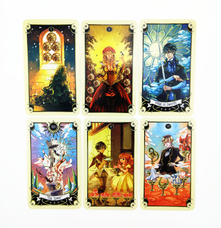 Mystical Manga Tarot Cards Party Tarot Deck Supplies English Board Game Party Playing Cards  78pcs Tarot Cards