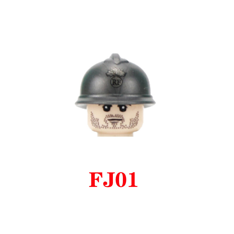 Figuras de soldados franceses del ejército militar de la Segunda Guerra Mundial, bloques de construcción, casco de infantería de la Primera Guerra Mundial, armas, piezas, Mini ladrillos, juguete para niños