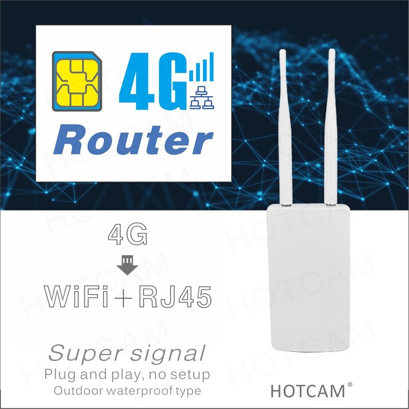 Modem WIFI 4G LAN 2 RJ45 150Mbps CAT4 LTE, sans fil, filaire, AP, sim à gain élevé, IOT, avec 2 antennes externes 5db