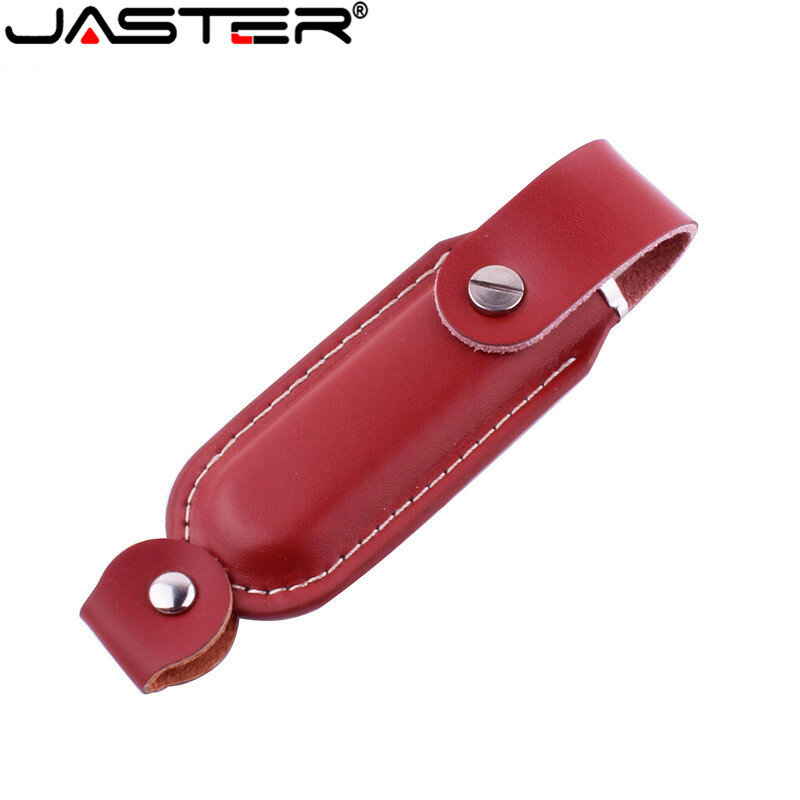 JASTER-unidad flash USB de cuero de moda, memoria externa de almacenamiento, cubierta de hebilla única, 2,0, 4GB, 8GB, 16GB, 32GB, 64GB, promoción