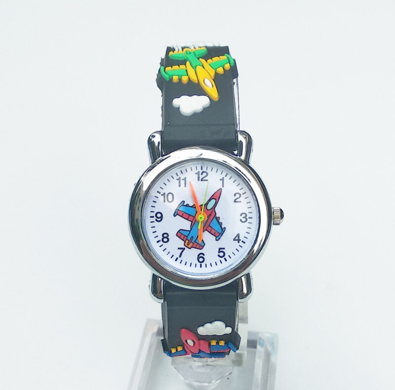 Baby Cartoon samolot zegarek sukienka dla dzieci analogowe zegarki kwarcowe dzieci cyfrowy zegarek chłopcy dziewczęta Unisex zegarki zegar dla ucznia