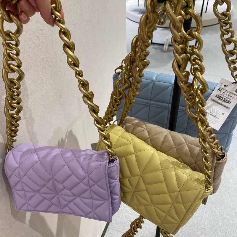 브랜드 체인 퀼트 숄더 지갑 핸드백 여성용, 두꺼운 가방 클러치 백 2021