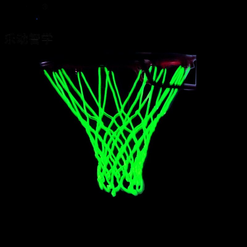 Red de baloncesto iluminada, reemplazo de red de baloncesto resistente, al aire libre, entrenamiento, luz brillante, luminosa