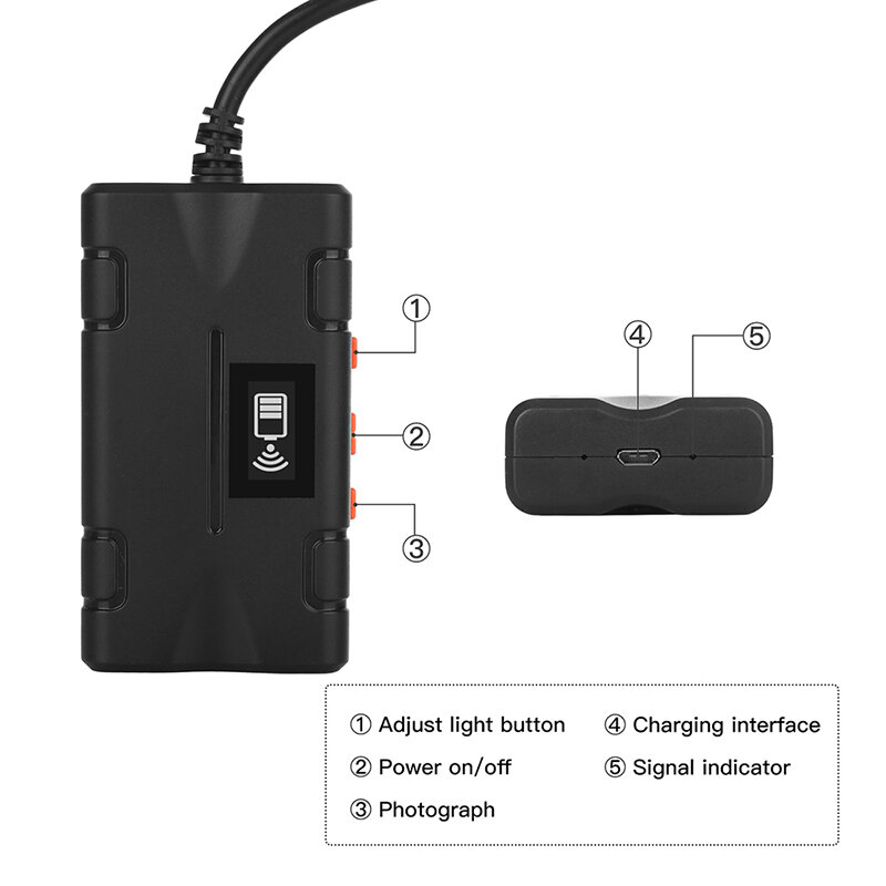 Wireless Borescope Inspection Camera with IP67 Waterproof Snake Camera and 8 LED Light Endoscope Camera for Android IOS