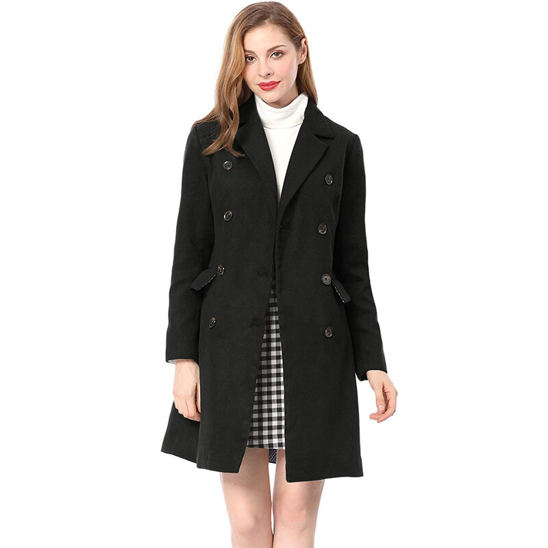 Zogaa casaco feminino de lã em 4 cores, jaqueta feminina inverno, sobretudo longo de lã de caxemira, casaco feminino, mistura elegante