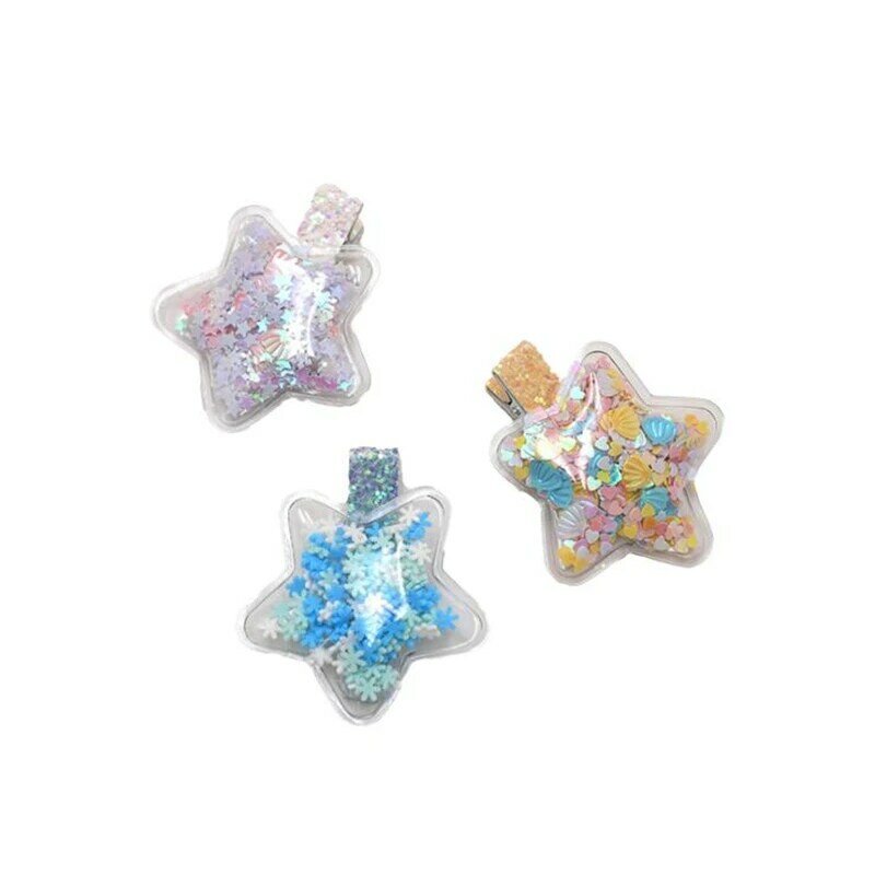 New net red clip sequins cute love five-pointed star children's sofa clip side clip bangs clip hair accessories