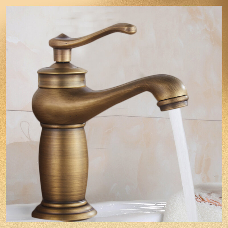 จับเดี่ยวก๊อกน้ำน้ำMixer Tapก๊อกน้ำห้องน้ำAntique Bronze Finishอ่างล้างหน้าก๊อกน้ำสำหรับห้องครัวห้องน้ำ