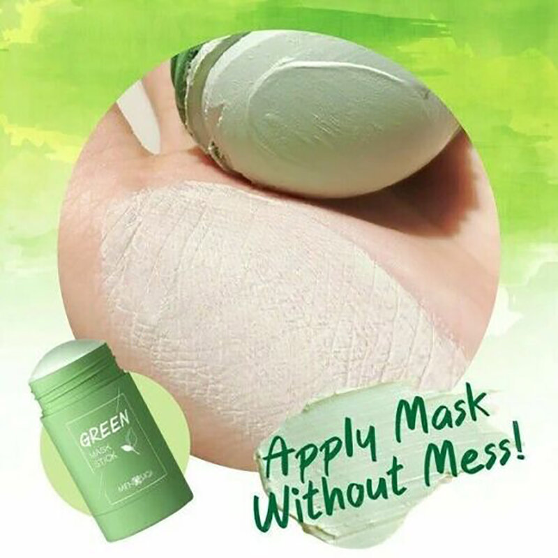 Máscara de argila purificação do chá verde, palito fino para controle de óleo anti-acne planta de ovos