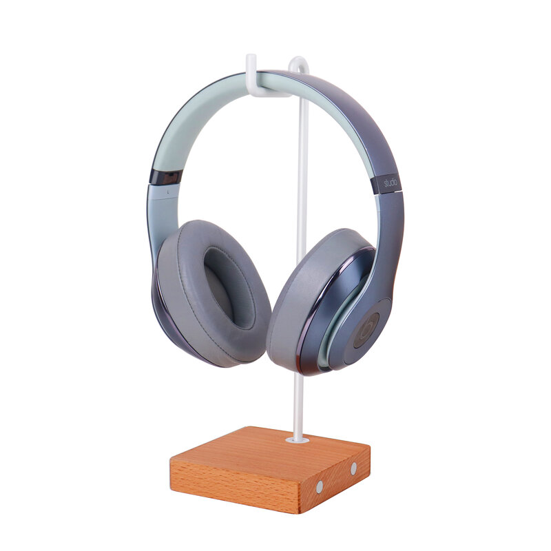 Suporte de madeira para fones de ouvido, display simples, gancho de parede, suporte para fones de ouvido