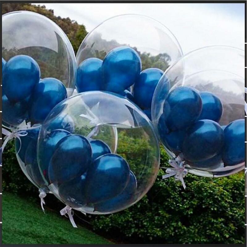 Conjunto de balões de látex transparente, 9 peças, 20 polegadas, bobo, decoração de casamento, festa de aniversário, layout