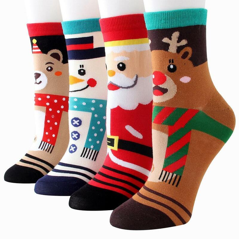 Desenhos animados meias de natal enfeites feliz natal decorações para casa navidad ano novo suprimentos natal feliz natal noel v1q6