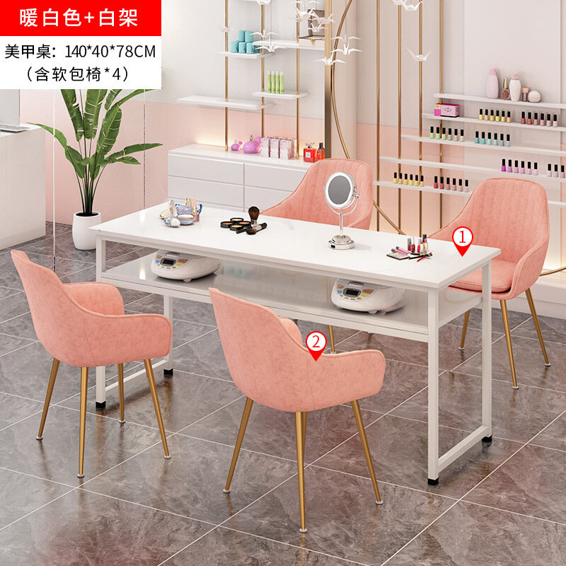 Ensemble de Table à ongles et chaise de célébrité, simple, Double, beauté, motif marbre, nouvelle Table de manucure