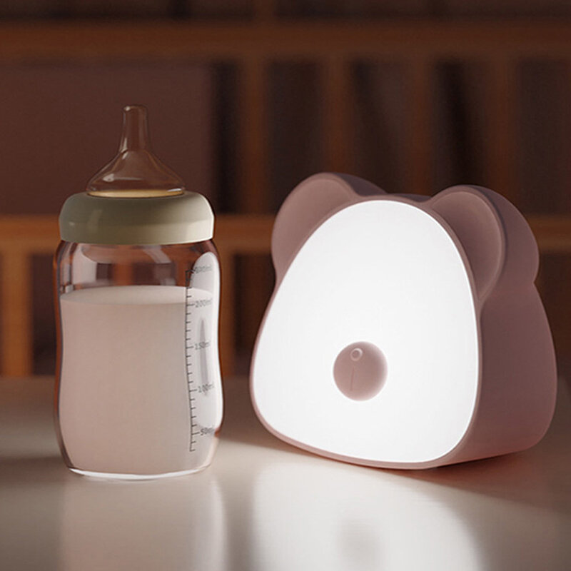 Lámpara de noche para dormitorio, luz de noche con carga por luz nocturna con batería USB, inteligente, protección para ojos, 2021
