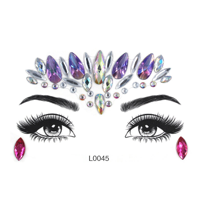 3D Face jewels Women Fashion sticker Make Up Adhesive Temporary Tattoo  Body Art Gems Rhinestone Stickers for  Festival Party
