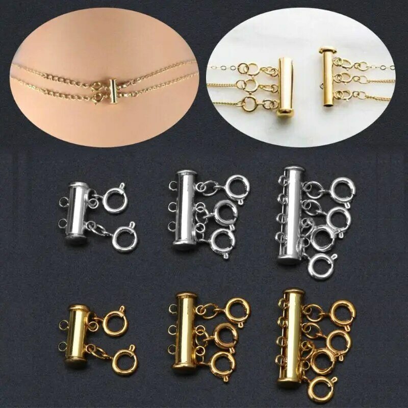 Multi-strand buckle lobster clasp necklace magnetic tube lock jewelry joint suitable for Christmas gifts