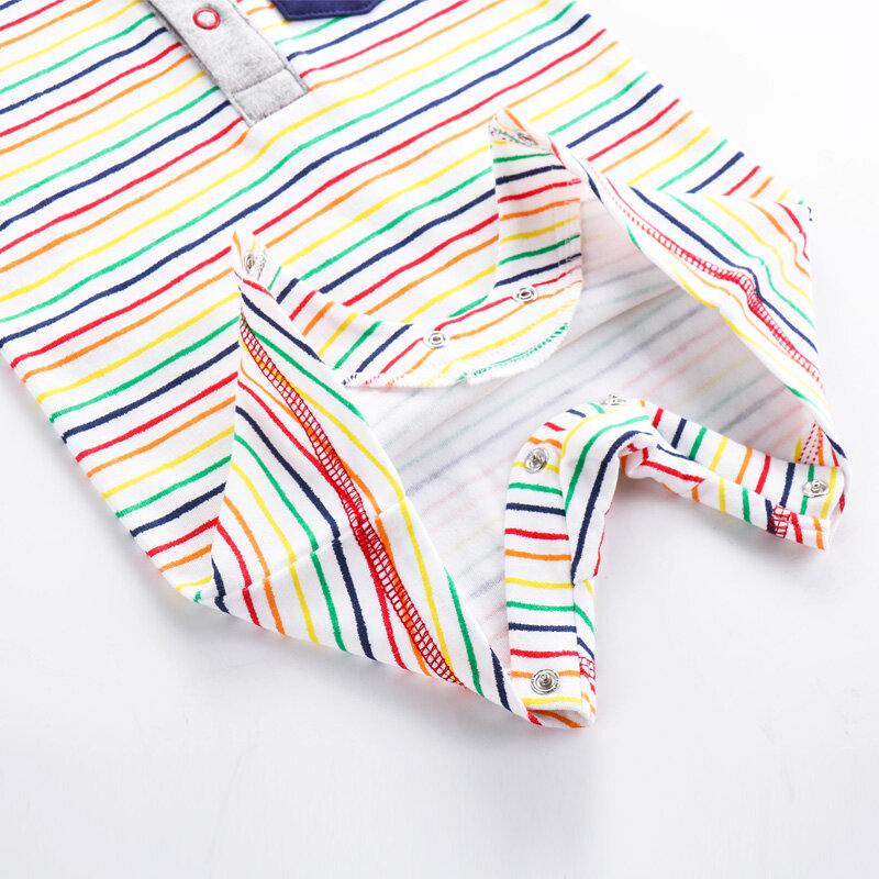 Terno de uma peça do menino, hatsuit, roupas de verão do bebê recém-nascido, rastejando roupas, manga curta aberta