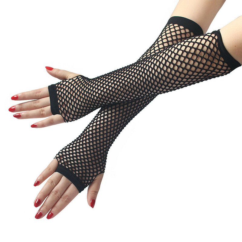 New Fashion Neon Mesh Fishnet Fingerless Sexy Long Gloves Leg Arm Cuff Party Wear Dress For Womens Sexy Beautiful Arm Warmer