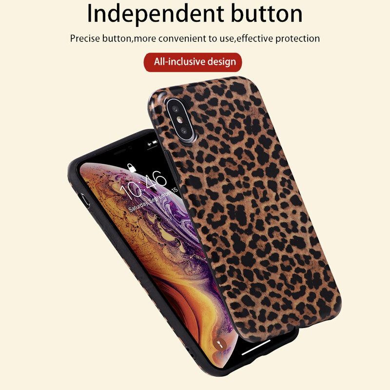 Lapopnut capa de celular para iphone 11, bolsa mini leopardo clássica flexível, para xs pro max xr x 8 7 plus 6 6s se 2020 12