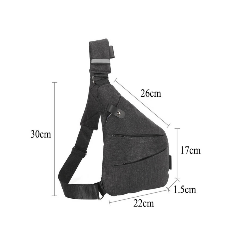 Мужская сумка через плечо с индивидуальным карманом, водонепроницаемая велосипедная Противоугонная нагрудная сумка через плечо, повседне...