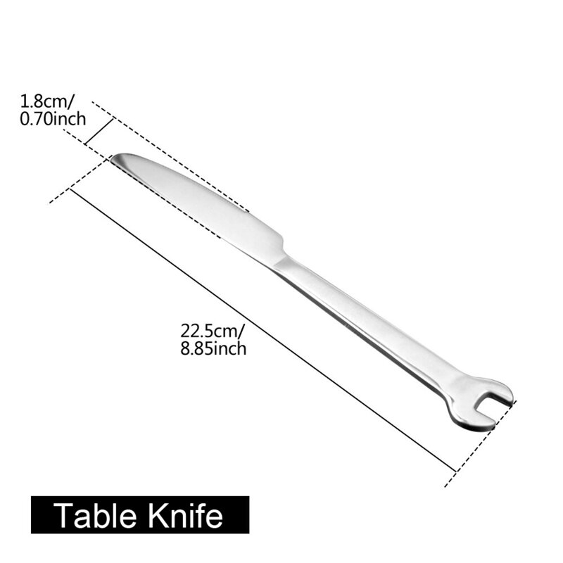 6 шт., креативные столовые ножи из нержавеющей стали в форме гаечного ключа, вилка, кофейная ложка, кухонные принадлежности