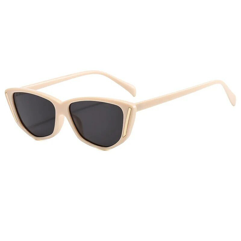 Солнцезащитные очки «кошачий глаз» для мужчин и женщин, винтажные персонализированные солнечные очки в небольшой оправе с леопардовым при...