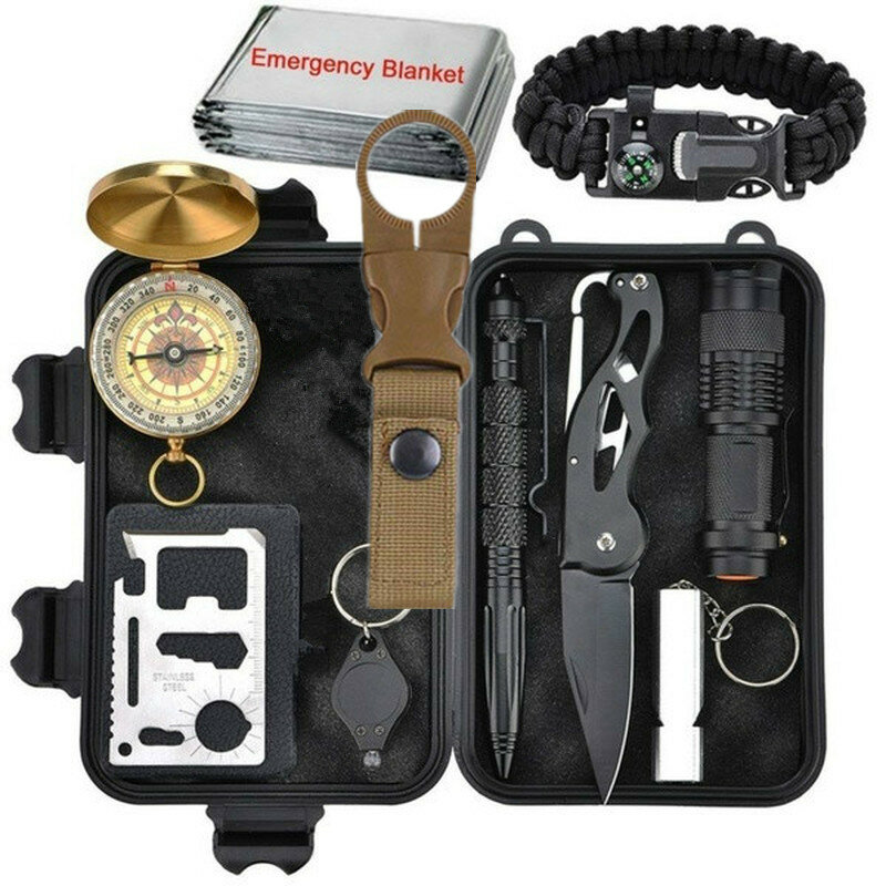 Outdoor Survival Kit Set,Camping Hiking Tactical Gear Emergency SOS First Aid Supplies Outdoor Travel Camping Survival Edc Kit