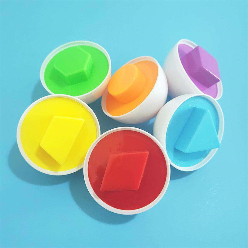 子供教育玩具は色の形を認識します一致卵ランダムカラー