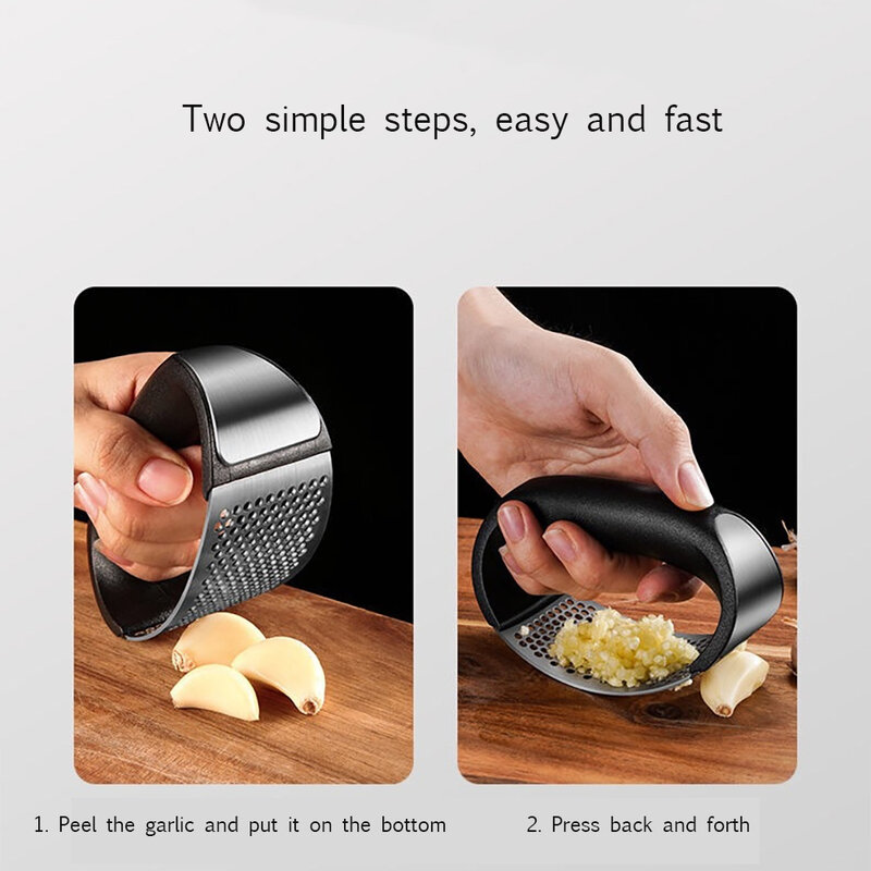 Multifunctional Garlic Press Curve 304 Stainless Steel  Fruit Vegetable Tool Household Handheld Ginger Garlic Tools