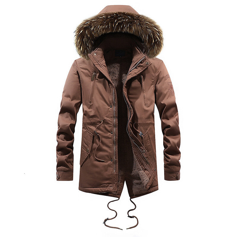 Зимнее мужское хлопковое пальто с ворсом, Мужская свободная одежда, однотонная одежда с хлопковой подкладкой