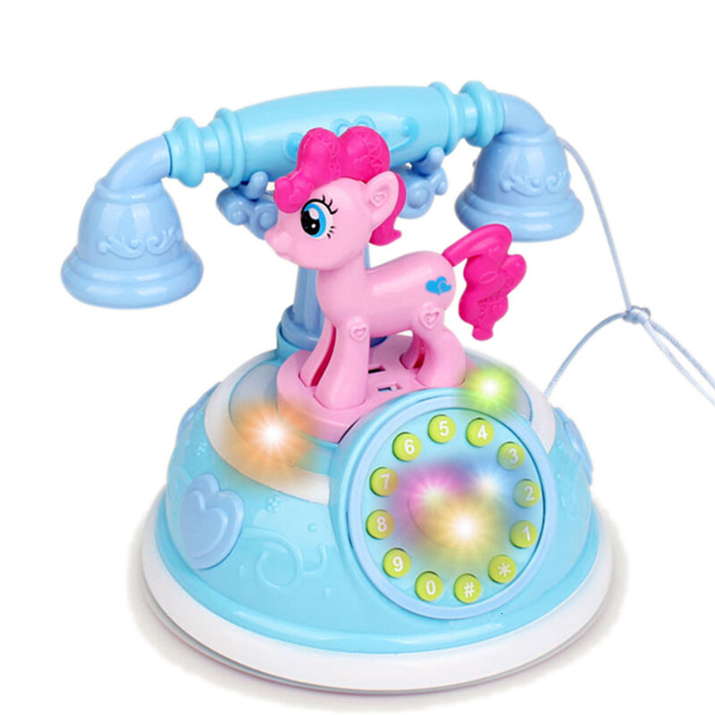 Jouet rétro cheval poney téléphone jouet éducatif, Machine à histoires bébé mon petit téléphone émulé téléphone jouet Musical pour enfant