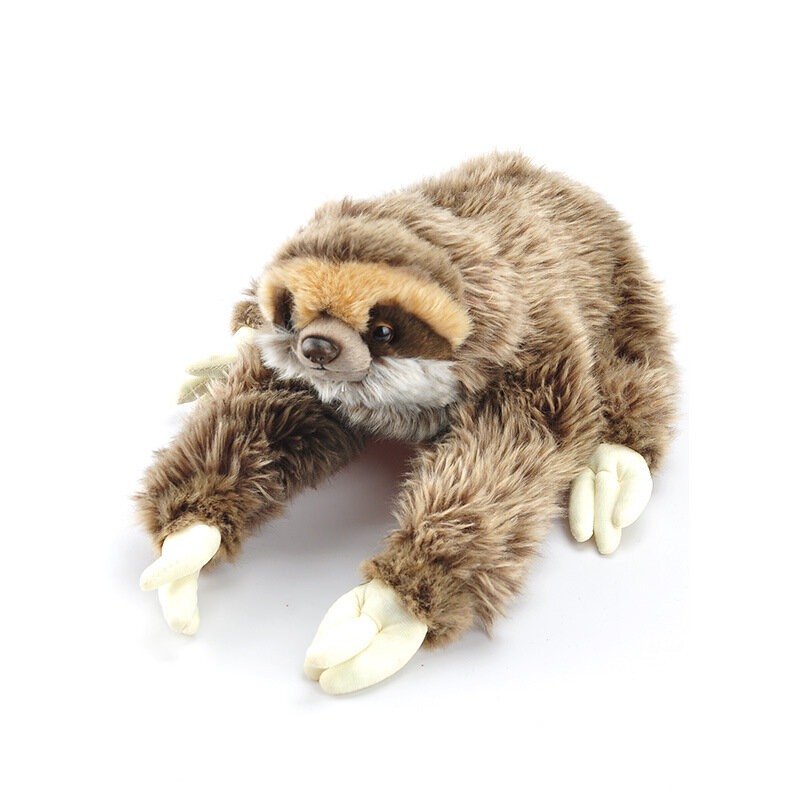 35cm 봉제 인형 세 발가락 귀여워 누워 시뮬레이션 동물 장난감, 귀여운 부드러운 봉제 나무 늘보 동물 어린이 선물 인형 생일
