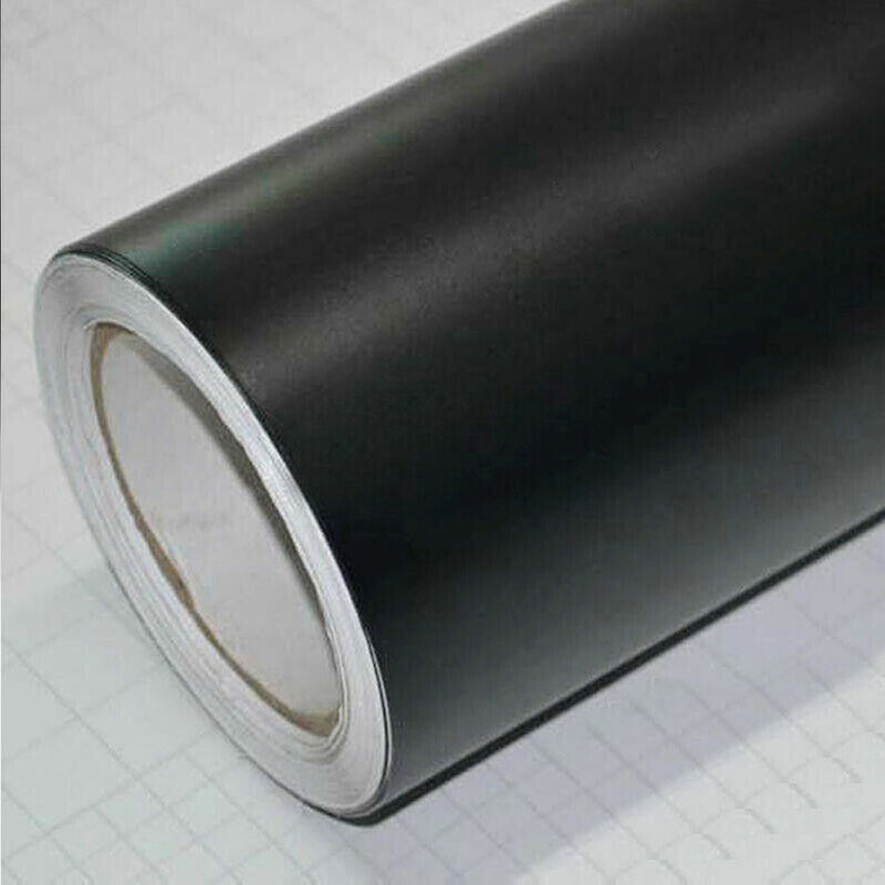 Película de vinilo negra mate para coche, 50x126 cm, etiqueta del vehículo 3D, Color negro mate