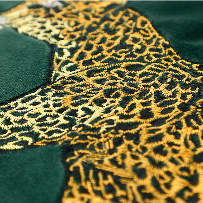 DUNXDECO poszewka dekoracyjna poszewka na poduszkę Vintage aksamitna kolekcja zwierząt Golden Leopard haft Sofa pościel Coussin