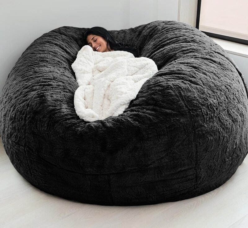 Dropshipping gigante pele saco de feijão capa piso assento sofá sac futon reclinável pouf casaco para sala estar