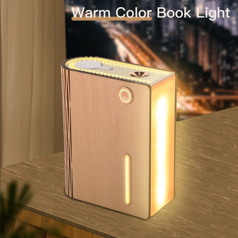 Aroma umidificador 320ml lampada da libro creativa umidificatore USB nebulizzatore Fogger ricaricabile luce calda ultrasuoni Wireless