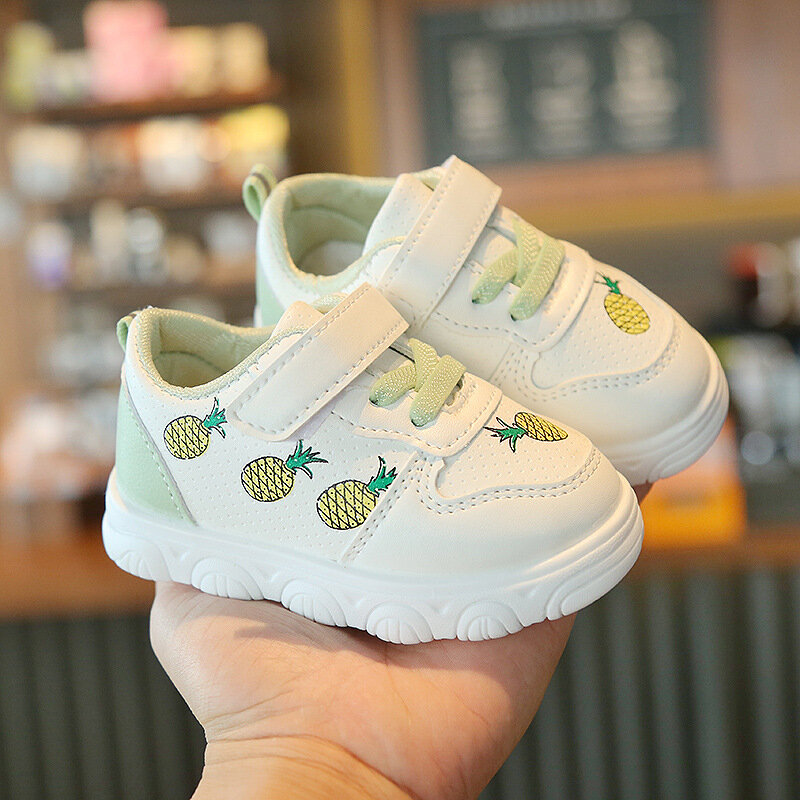 Chaussures en cuir antidérapantes pour bébés de 0 à 2 ans, en filet, décontractées, motif de fruits, dessin animé, offre spéciale, automne