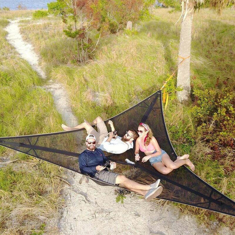 Lightweight Portable Triangular Tree Hammock Large Multi Person Camping Hammock Outdoor Camping Hammock Swing