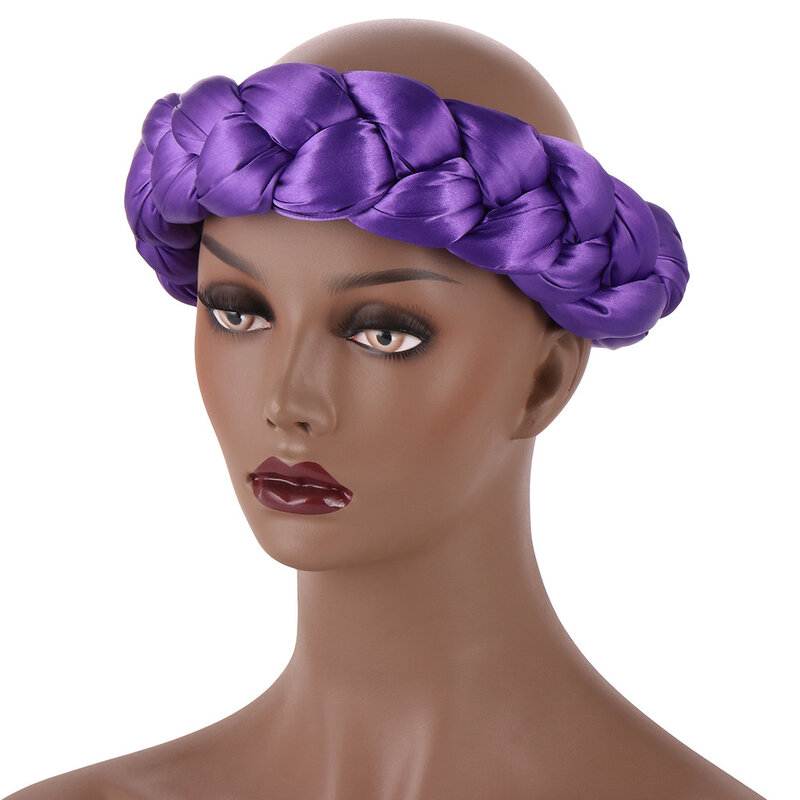 ล่าสุดบิ๊กซาติน Twist Braid 2021 Handmade แอฟริกันหมวกไนจีเรียผู้หญิง Braid Turbans ผู้หญิงหัว Wraps