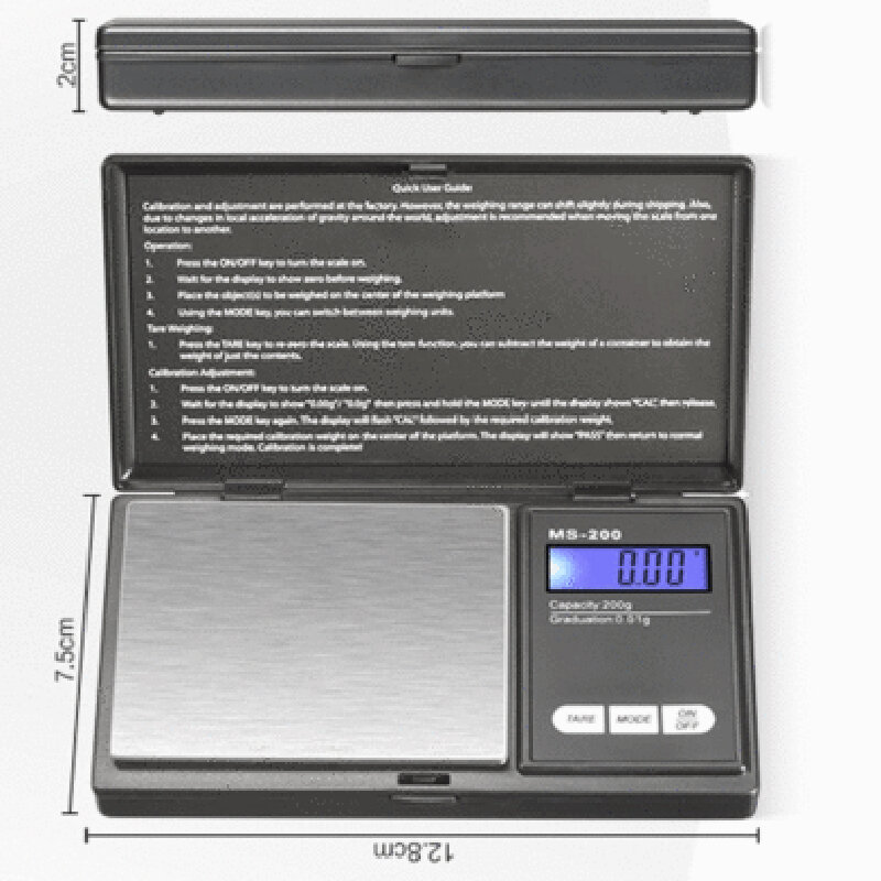 Mini báscula Digital portátil de alta precisión, 1000g/0,1g, pantalla LCD Digital, báscula de gramos precisa para joyería, Diamante dorado