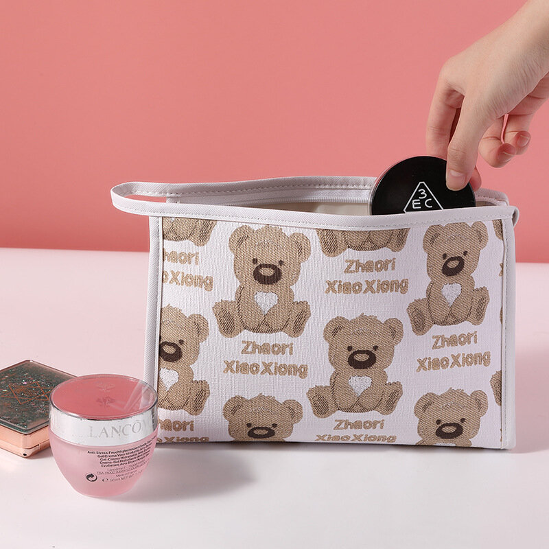 2021 сетчатый Красный Модный медведь, косметичка, новая сумка для хранения косметики, дорожная сумка