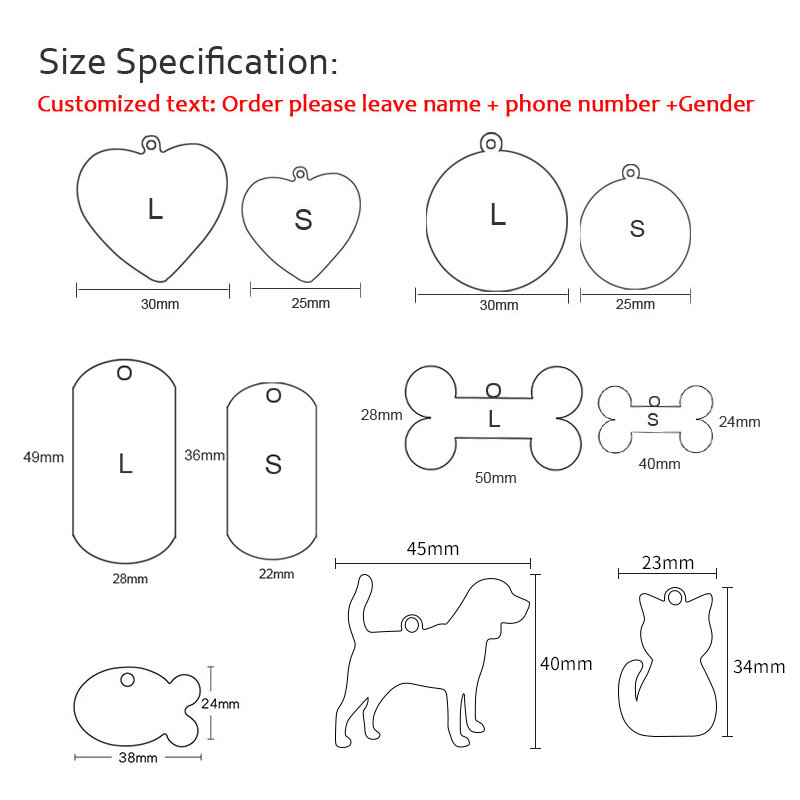 YVYOO incisione gratuita cane da compagnia collare per gatto accessori decorazione ID per animali domestici medagliette per cani collari etichetta per gatti in acciaio inossidabile etichetta personalizzata