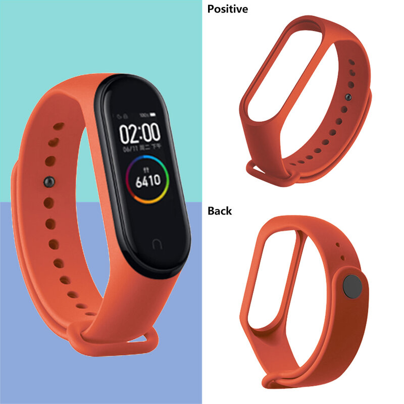 For Mi Band 4 Strap 26+ Solid Color Straps Silicone Wristband Replacement My Bracelet for Mi Band 5 4 3 Sports Modern Buckle