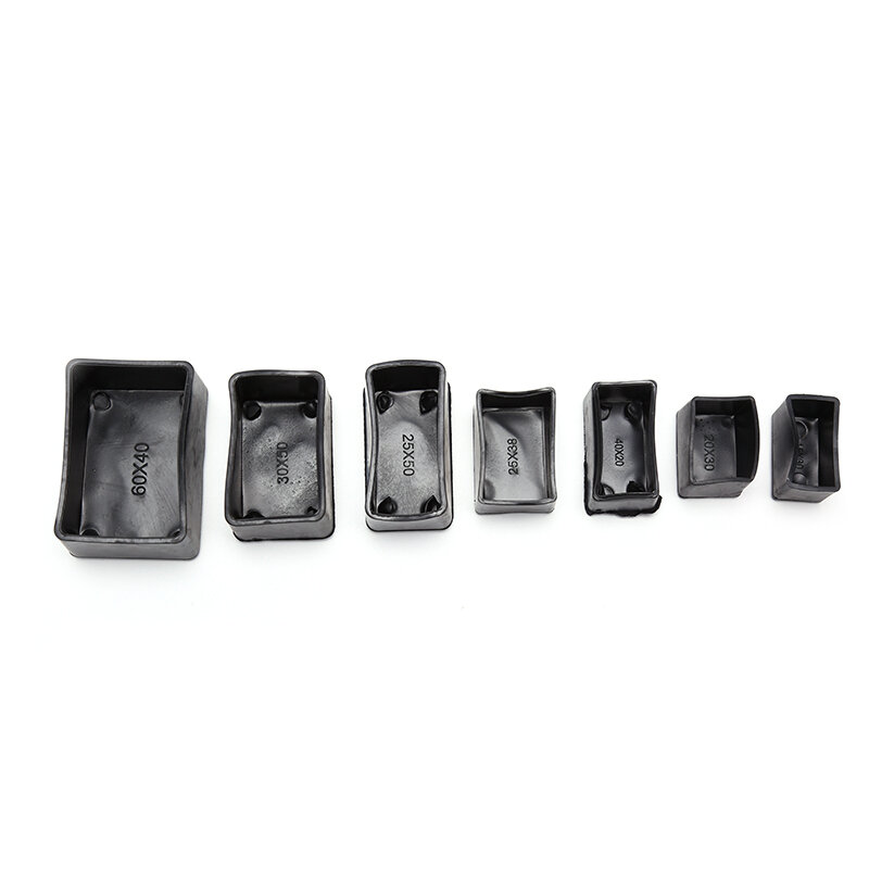Tapas rectangulares de silicona para patas de silla, protectores antideslizantes para pies de mesa, 8 piezas