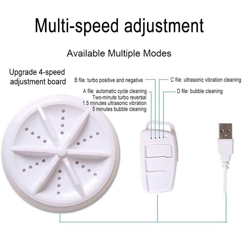 Mesin Cuci Portabel untuk Lipat Apartemen RV Perjalanan Berkemah, Oleh USB Perjalanan Mesin Cuci dengan Adjuster US Plug
