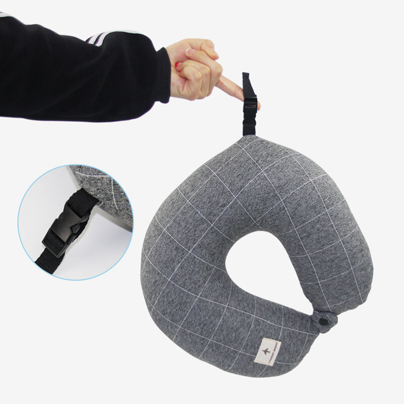 U-образные подушки для шеи из пены с памятью мягкая медленно восстанавливающая космическая подушка для путешествий твердый шейный затылочн...